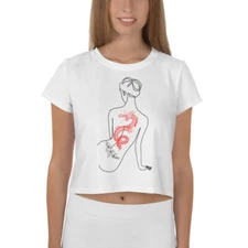 All-Over Print Crop Tee Dragon Tattoo