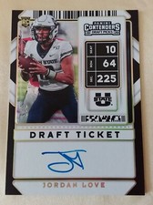 2020 Panini Contenders Draft Ticket JORDAN LOVE RC On-Card Auto #/6 Packers 122