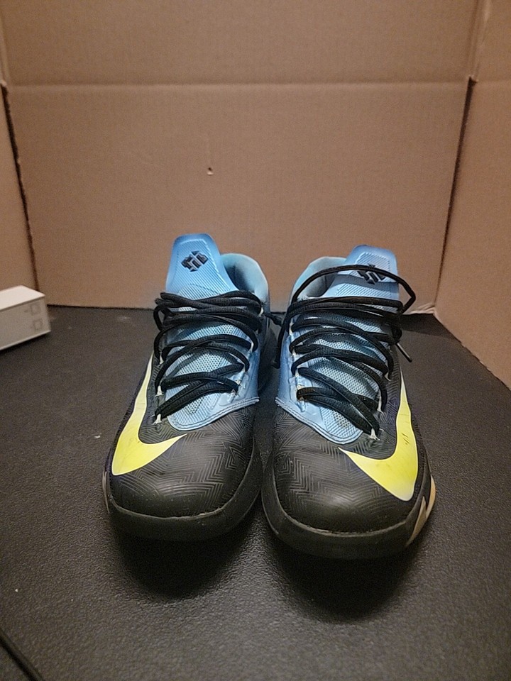 Nike KD 6 Away II 599424010 Mens Black/Volt/Blue Basketball Sneaker