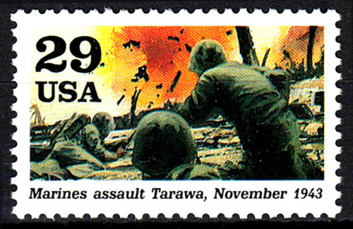 USA postfrisch MNH Marines Soldat Militär Weltkrieg Tarawa 1943 Explosion / 35 - Bild 1 von 1