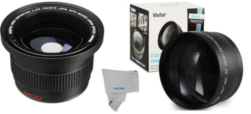 WIDE ANGLE + MACRO +2.2X TELEPHOTO FOR Canon Rebel SL1 T3 T5I T6S  EF-S 18-55mm - Picture 1 of 12