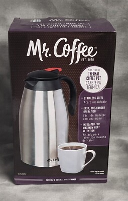 Mr Coffee QT Insulated Coffee Pot Stainless Steel Thermal Carafe