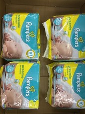 4 Pkg HTF Pampers Swaddlers P1 6 lb Baby Diapers Preemie HOSPITAL PROFES 80 Cnt