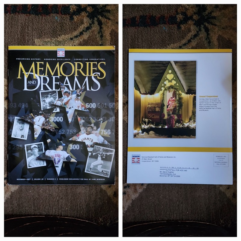 memories and dreams magazine december 2007  volume 29 number 6 HOF  Bonds A-rod