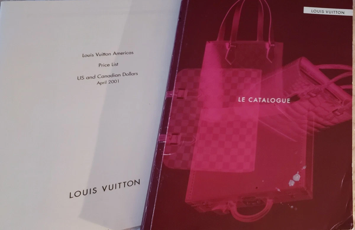 Original 2001 LOUIS VUITTON Le Catalogue 200 pgs w/price list1st Ed VG  Condition