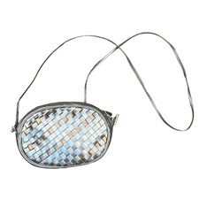 Morris Moskowitz Leather Purse Metallic Woven Cross Body Purse