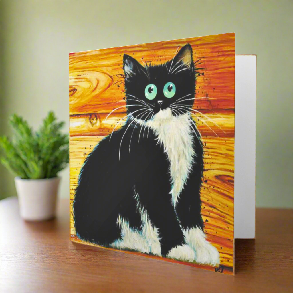 Funny Cat Greeting Card 'Bonington' Kim Haskins Humorous Blank Greetings Cards