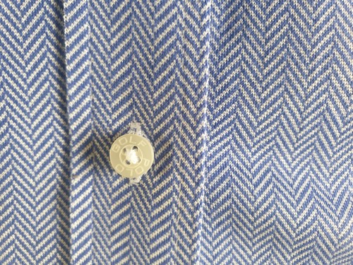 Ralph Lauren Golf Men's Long Sleeve Shirt Herringbone Blue Size Medium - Picture 4 of 9