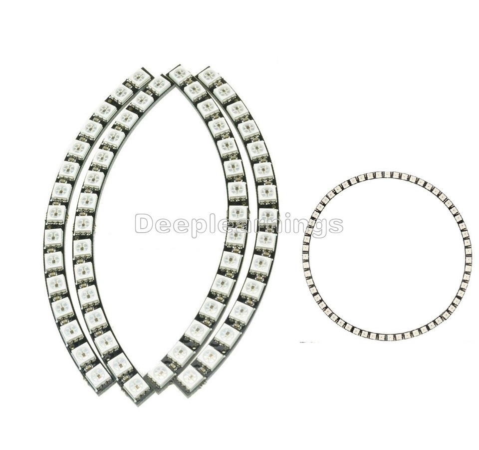 Ring Wall Clock 60 X Ultra Bright WS2812 5050 RGB LED Lamp Panel For ...