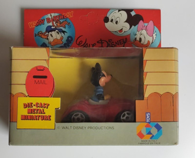 Vintage Micky Mouse 1983 Die Cast Car ESCI Walt Disney All Heroes in Car
