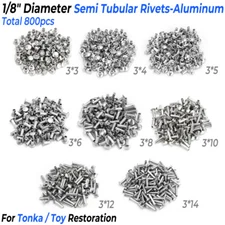 800PCS For Tonka Semi Tubular Rivets 1/8" Diameter Super Assortment Toy Parts