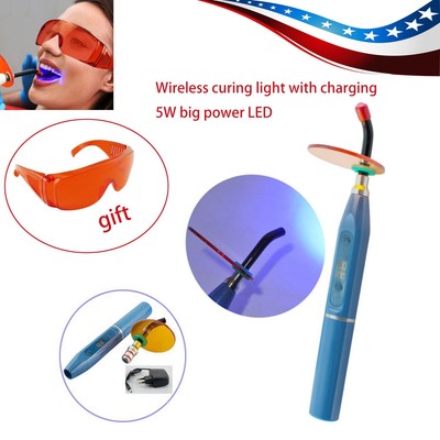 Dental 5W Wireless Cordless LED Curing Light Lamp 1500mw+Goggle Glass gift//