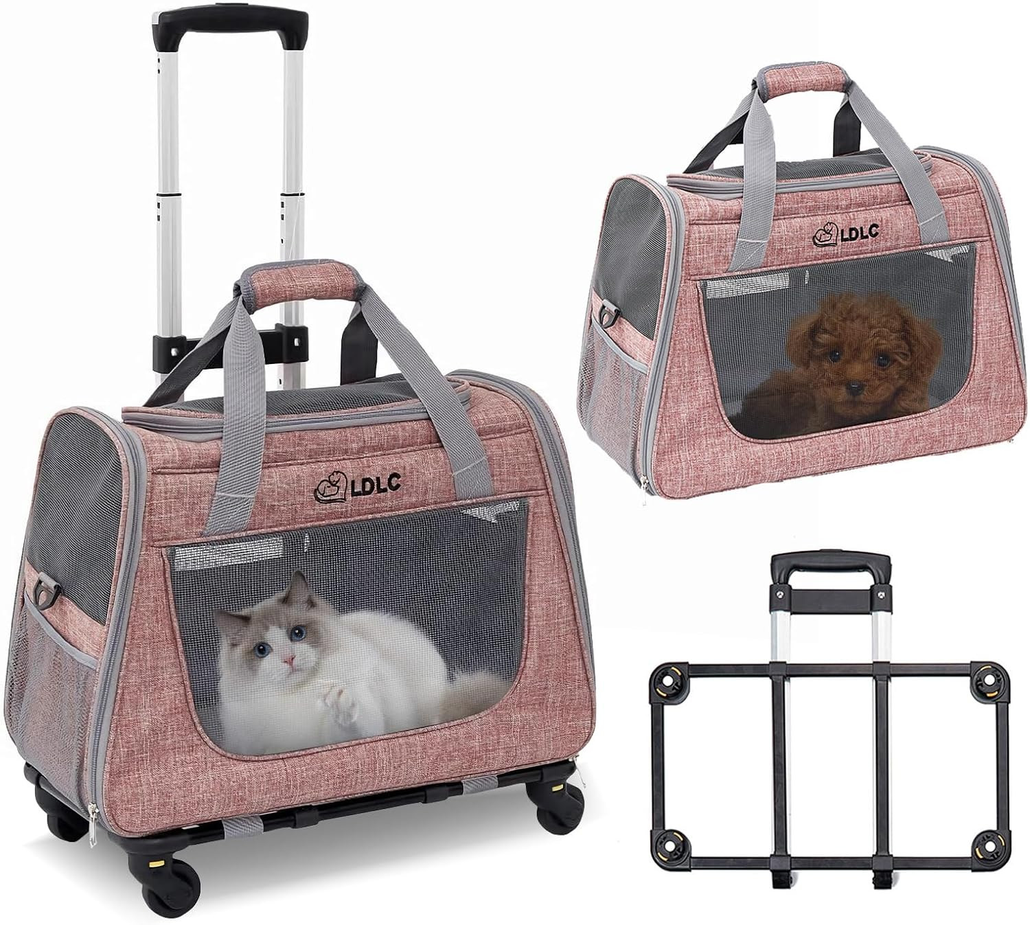 Sac de transport souple pour chat et petit chien - Modèle Confort Gris S
