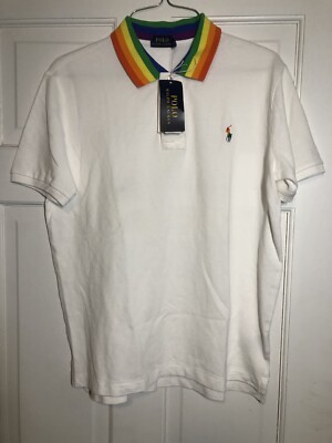Polo Ralph Lauren Pride Rainbow Gender-Neutral Fit LGBT Gay Pride Polo  Shirt NWT