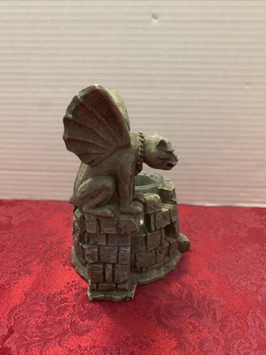 Vintage 1995 VANDOR Flying Gargoyle Votive Candle Holder Original Glass Insert - Picture 4 of 10