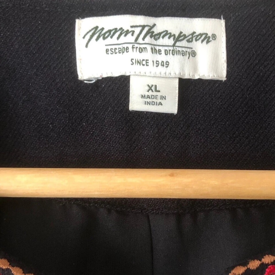 Chaqueta Norm Thompson De Colección Frente Abierto Bordada Bandana Patchwork Talla XL Foto 3 de 4