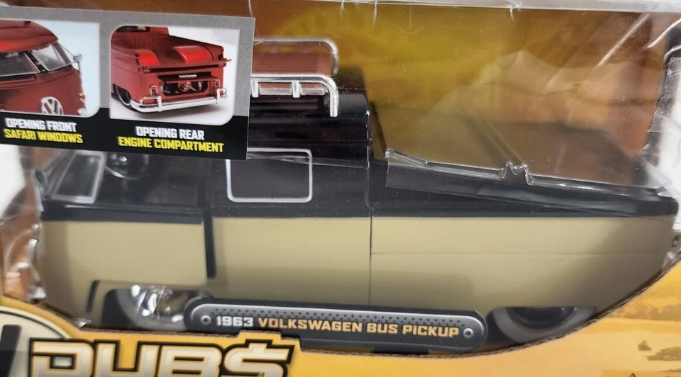 VDUBS 1963 Volkswagon Bus Pickup 1:24 Die-Cast Car Jada Toys  - Image 2 of 4