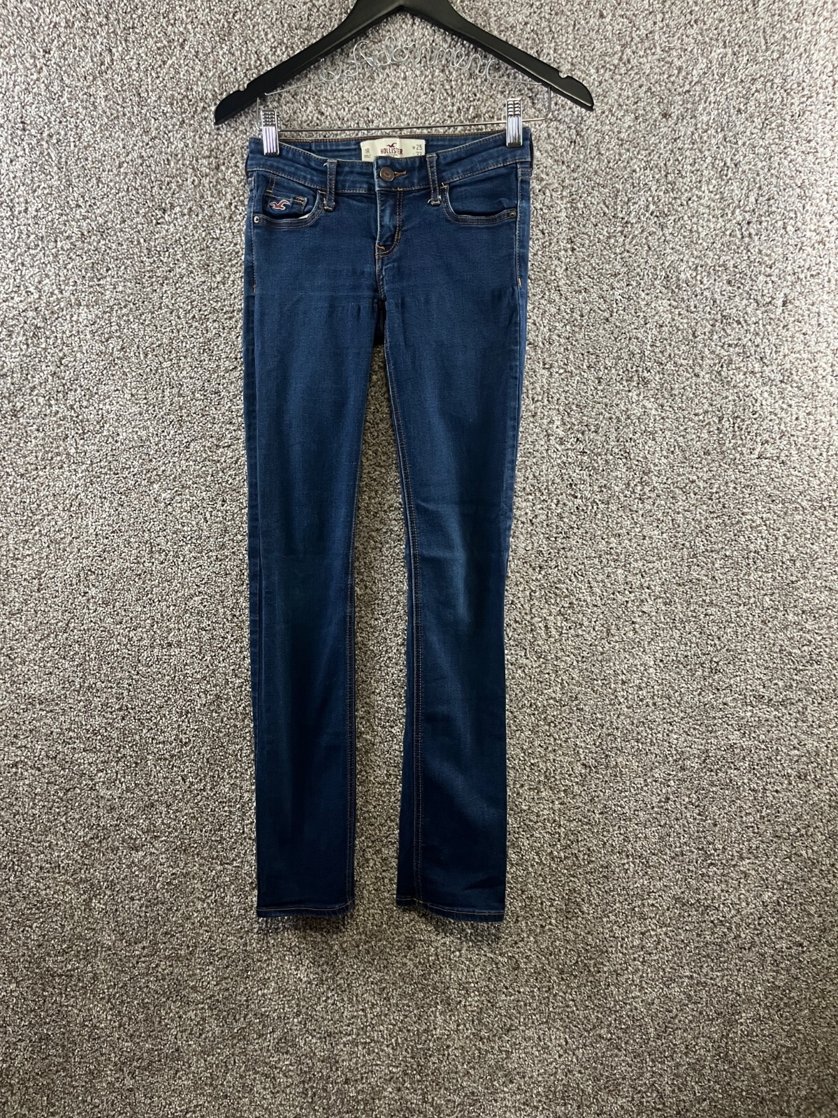Hollister Skinny Jeans Juniors Size 1R Blue Dark Wash Denim Jeans Stretch-image