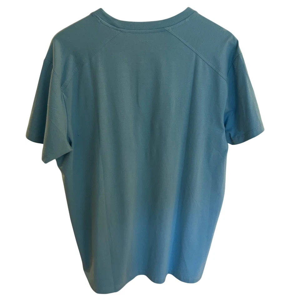 Kenneth Cole NY Mens L Blue Cotton Spandex Short Sleeve Henley Shirt Stretch NWT - Image 3 of 4