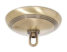 B&P Lamp Antique Brass Screw Collar Ribbed Canopy Kits
