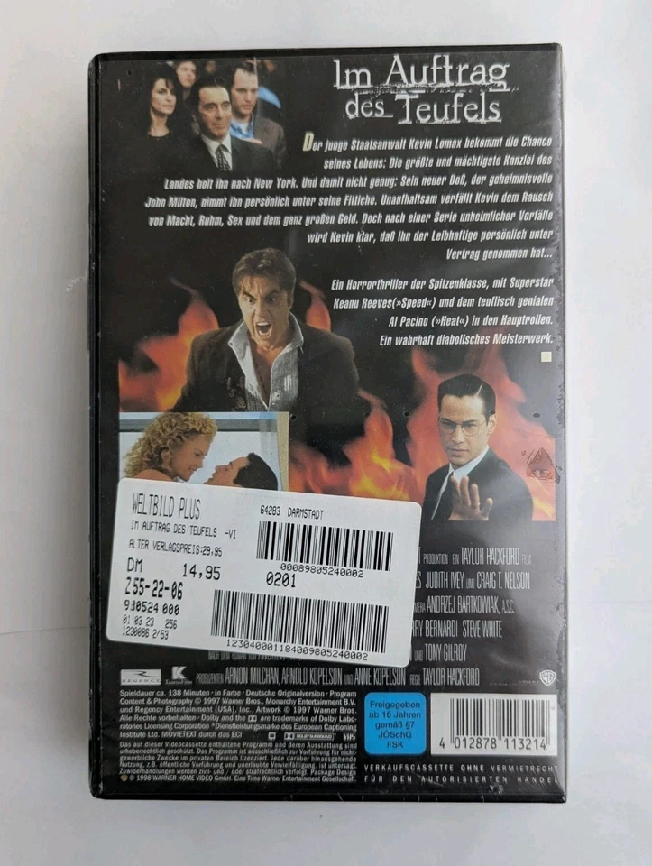 Im Auftrag des Teufels VHS Keanu Reeves und Al Pacino Sealed Ovp  - Bild 3 von 3