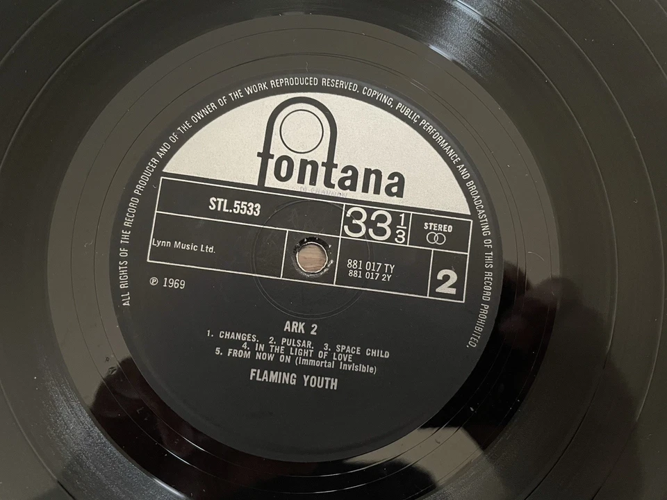 Flaming Youth "Ark 2" 1969 UK Gimmick cover 1st press laminated sleeve ! Fontana - Photo 3/4