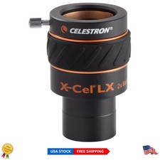 X-Cel 1.25 Inch 2X Barlow Lens - Apochromatic Design with Brass Compression Ring