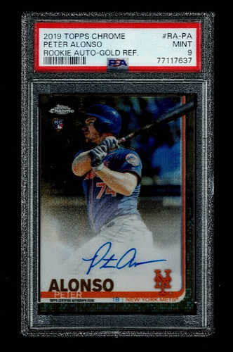 2019 Topps Chrome #RA-PA Peter Alonso Rookie AUTO Gold Refractor #39/50  PSA 9