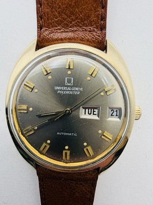 Universal Genève Polerouter Automatic Day Date 14K Gold Filled   Running Strong