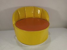 Vtg Childs Vinyl Padded Booster Seat Toddler Chair Retro 60-70s Yellow  Orange