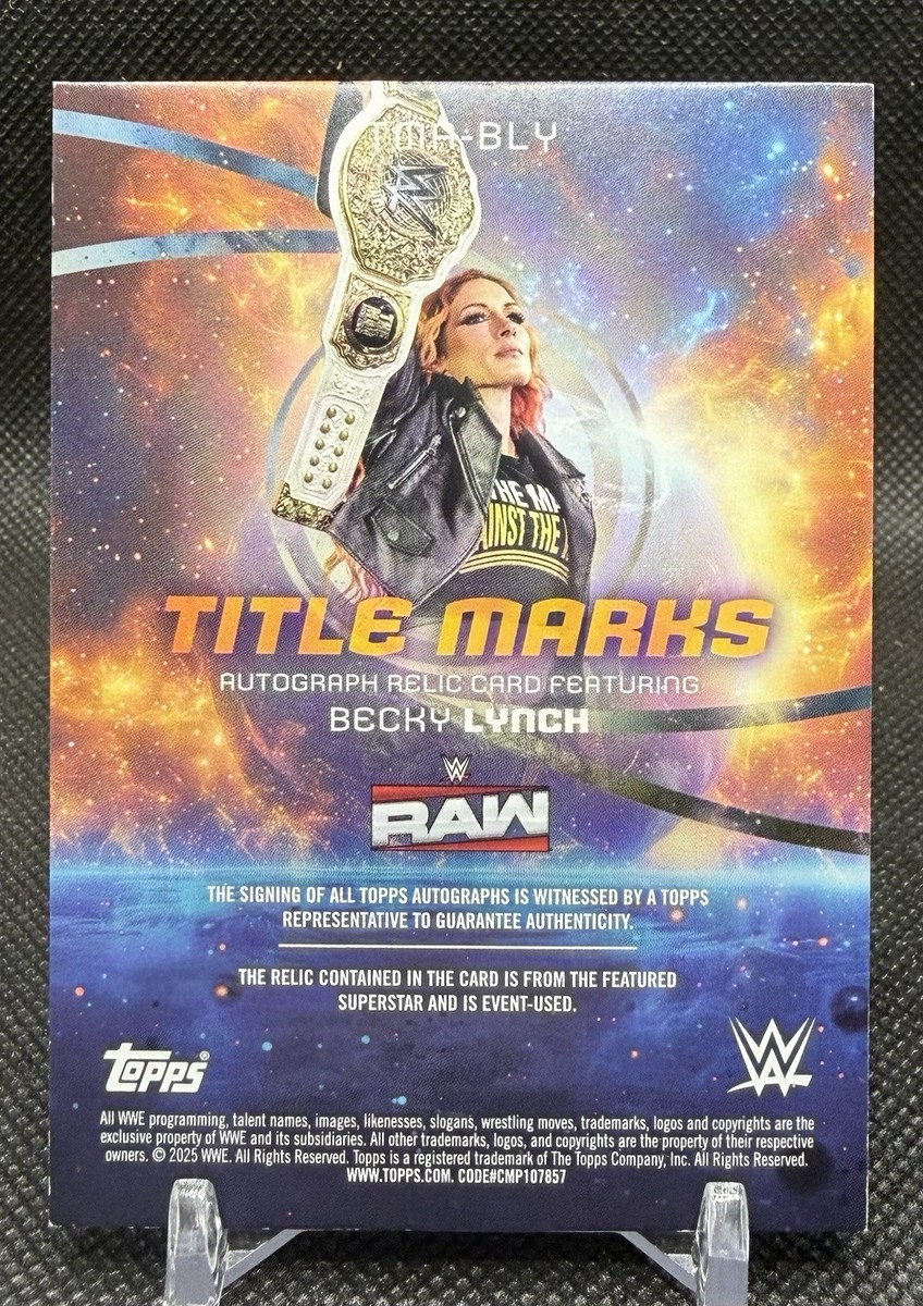 Becky Lynch 2025 Topps Universe WWE Title Marks On Card Auto Shirt