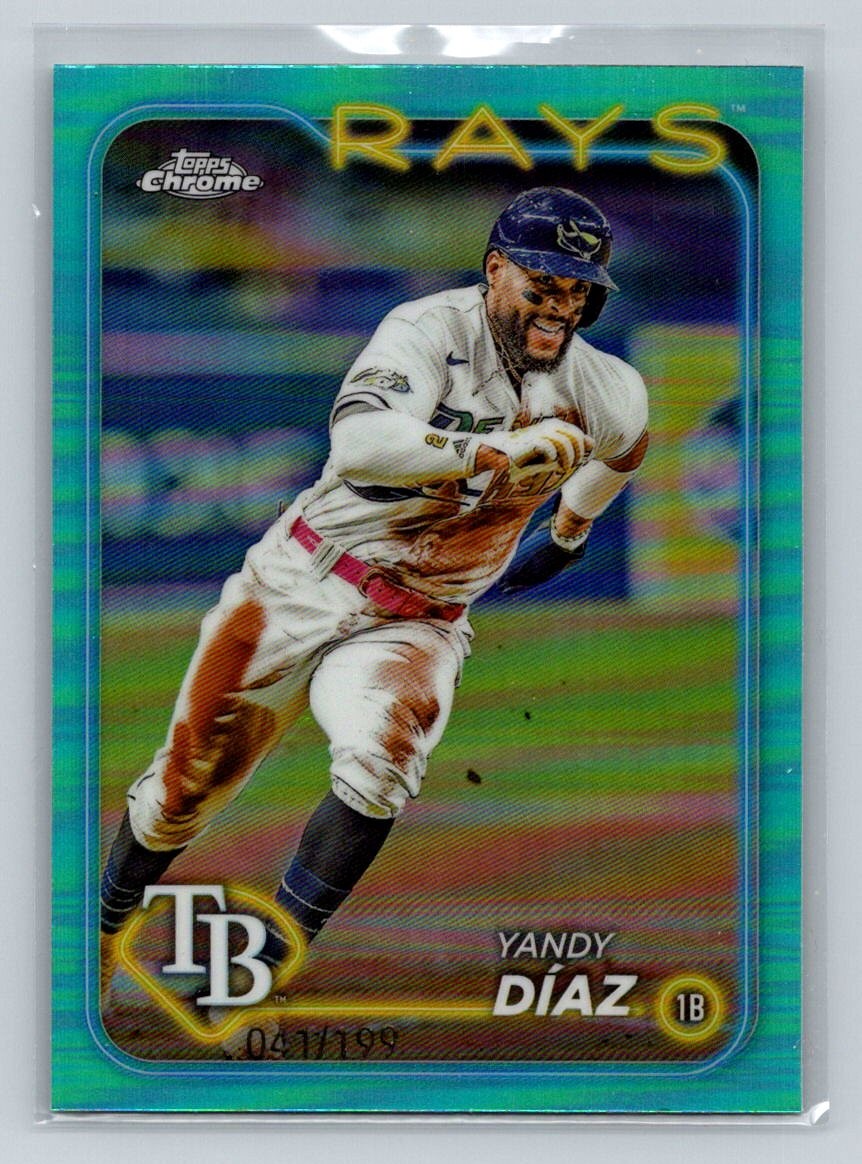 2024 Topps Chrome #107 Yandy Díaz Aqua Refractors #/199