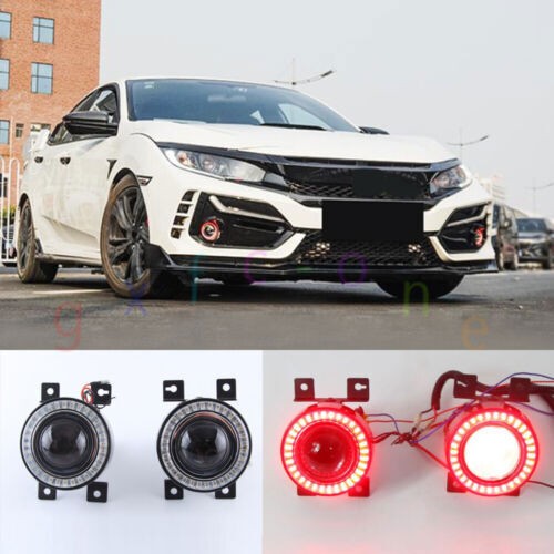 LED Red Driving Lights Fog Lights For Honda 2016-2021 Civic Hatchback & Sedan