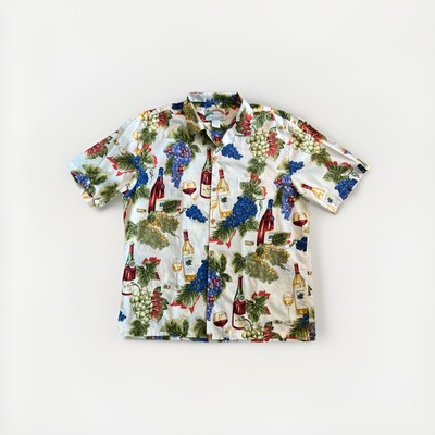 Vintage Paradise Found Hawaiian Shirt Size Large Wine Winery Vineyard Vacation