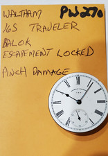 WALTHAM TRAVELER 16 S   POCKET WATCH MOVEMENT  PW270