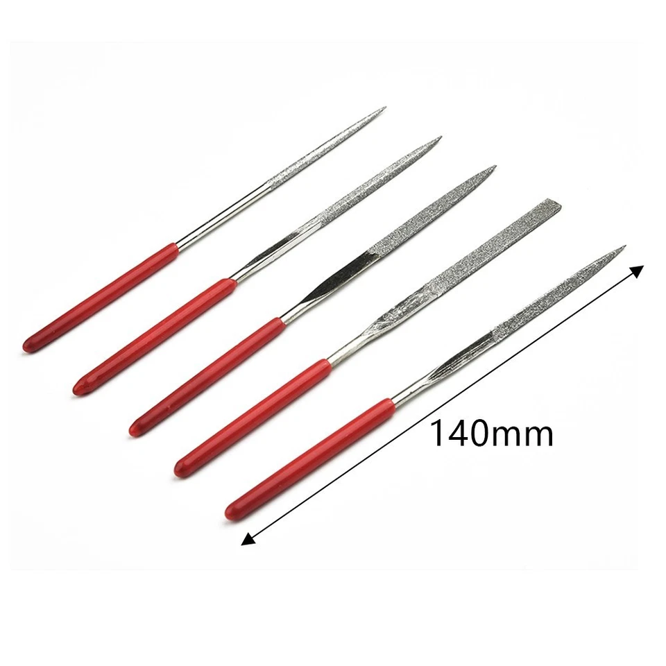 5x Diamond Coated Needle Smooth File Set Metal Working Craft Tool 14*0.3cm - Image 2 of 4