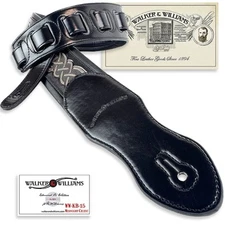 Walker And Williams KB-15 Midnight Black Celtic Knot Design Padded Guitar Strap