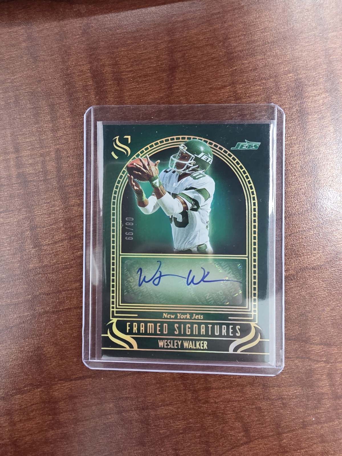2025 Panini Silhouette Wesley Walker Jets Framed Signatures Auto /99 #FS-WWR