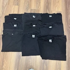 Pro Club Heavyweight T Shirt Mens Crewneck Black Blank Lot of 9 M XL 2XL Dec9-5