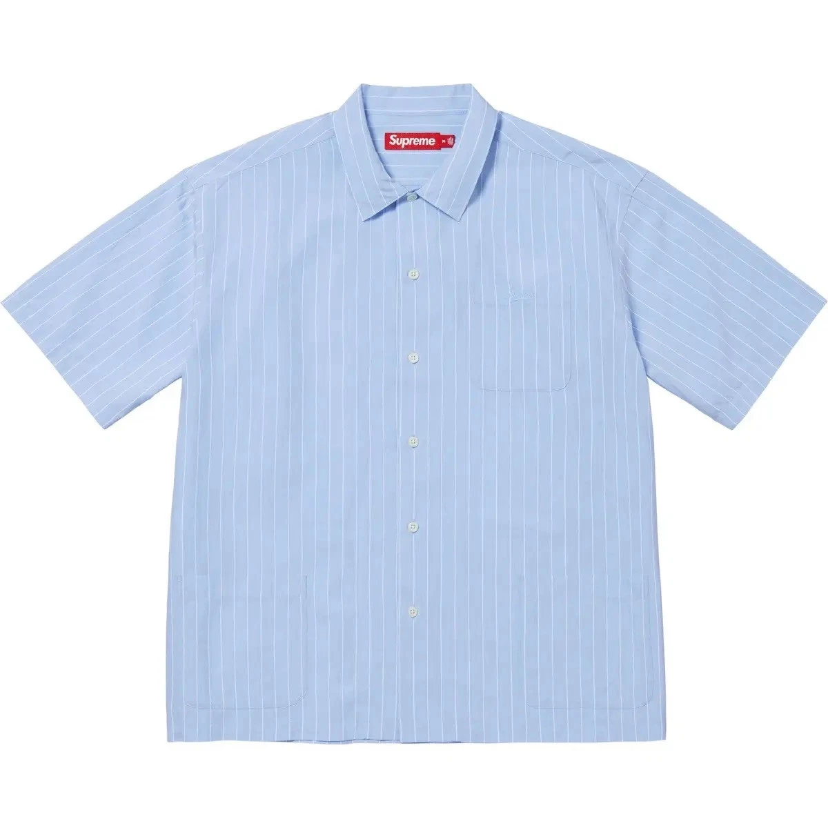 Supreme Short Sleeve Striped Casual Button-Down Shirts for Men for