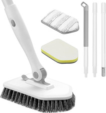 Shower Scrubber with Long Handle, 3 in 1 Tile Tub Scrubber Brush with 3 Detachab