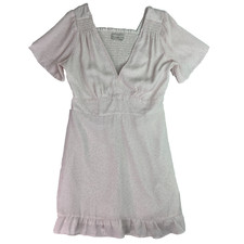 Abercrombie & Fitch Dress S Pink Floral V Neck Smocked Ruffle