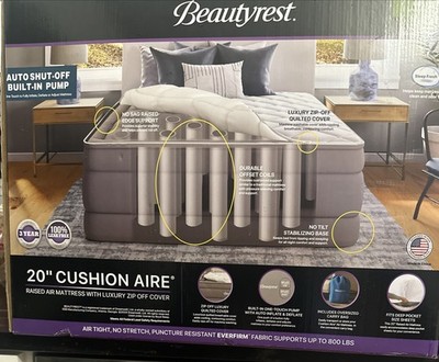 Beautyrest Silver 20'' Cushion Aire Pillow Top Queen Air Mattress Built in Pump