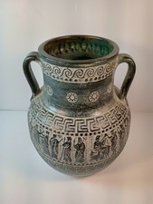 Vintage SAVAS  RHODES Green Greek Pottery  Jug  7" *EXCELLENT* Stamped