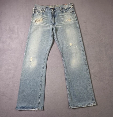 Vintage Ezra Fitch Jeans Mens 34 (Fits 36x32) Bootcut Distressed Cotton Zip Fly