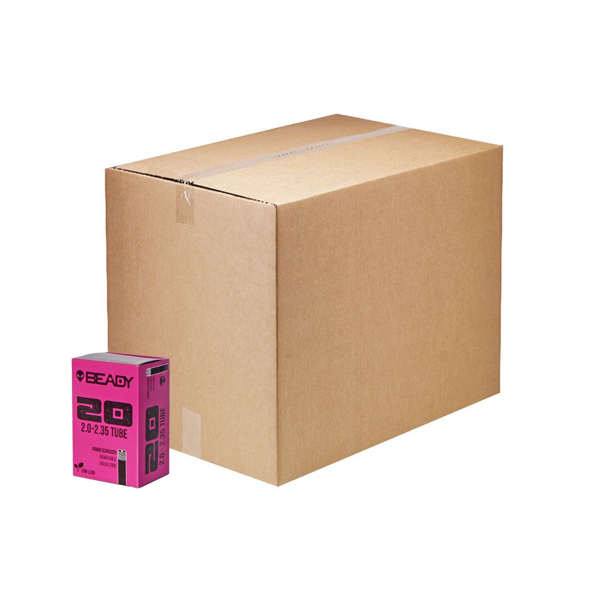 Beady Butyl 20x2.0-2.35'' SV Bike Inner Tubes, Low Lead CPSIA Compliant, 50-Pack