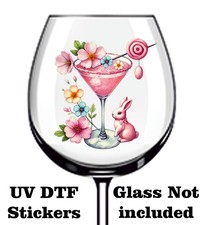 Ostern Getränk UV DTF Aufkleber - Mülleimer Becher Weinglas Flasche Tasse Laptop