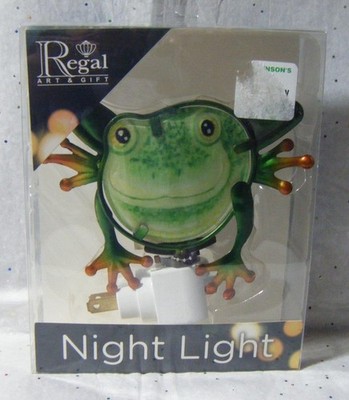 Regal Art & Gift FROG Night Light Metal Glass New (K/2784)