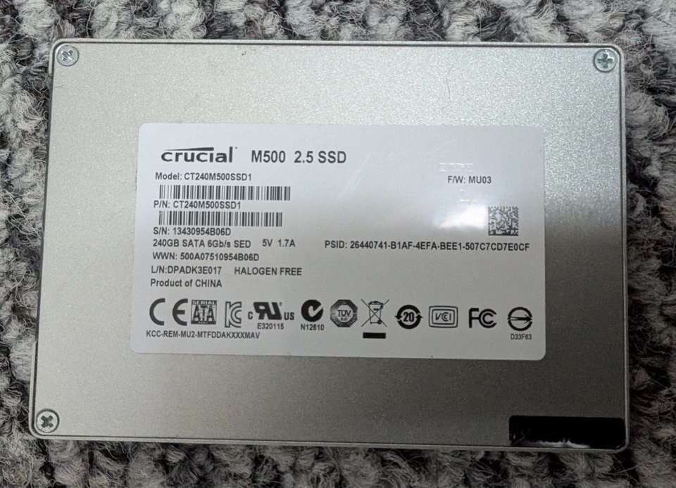 Crucial M500 2.5in 240GB SSD - Image 2 of 2