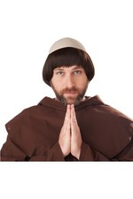Wig Men Medieval Friar Bald Cap Brown 7120 102 Halloween